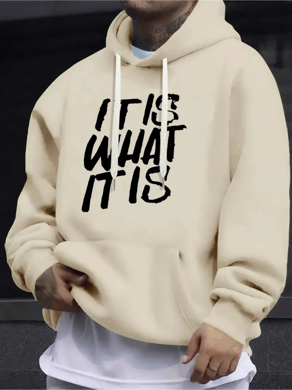 SAINTEND “It Is What It Is” Hoodie – Light Blue Oversized Motivational Streetwear