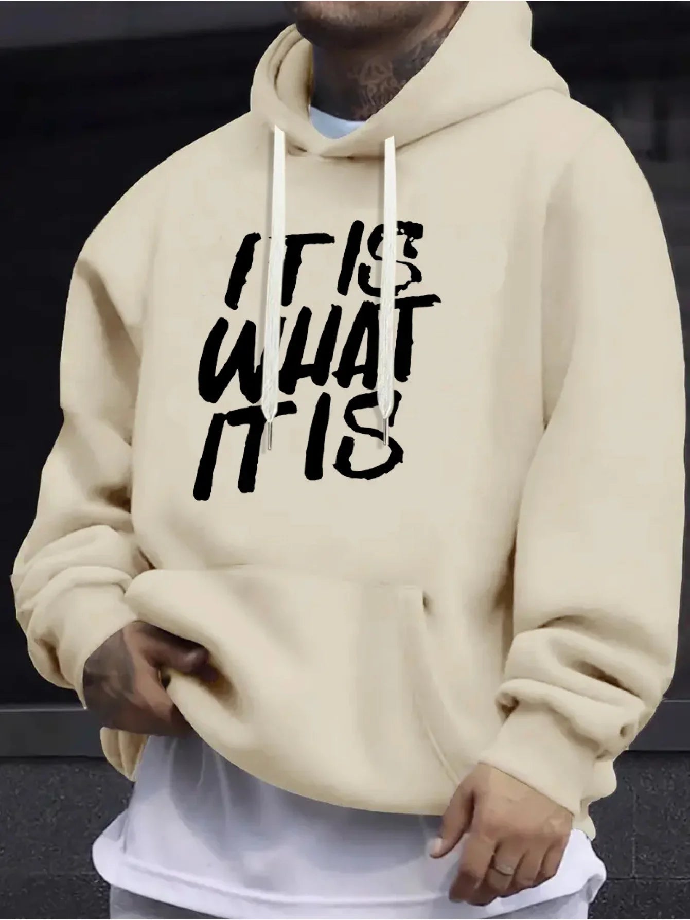 SAINTEND “It Is What It Is” Hoodie – Light Blue Oversized Motivational Streetwear