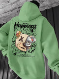 SAINTEND “You Are Happiness” Teddy Hoodie – Green Oversized Graphic Streetwear