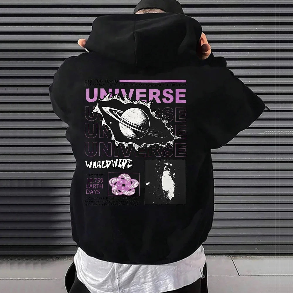 SAINTEND “Universal Money” Graphic Hoodie – Black Oversized Streetwear Hooded Sweatshirt
