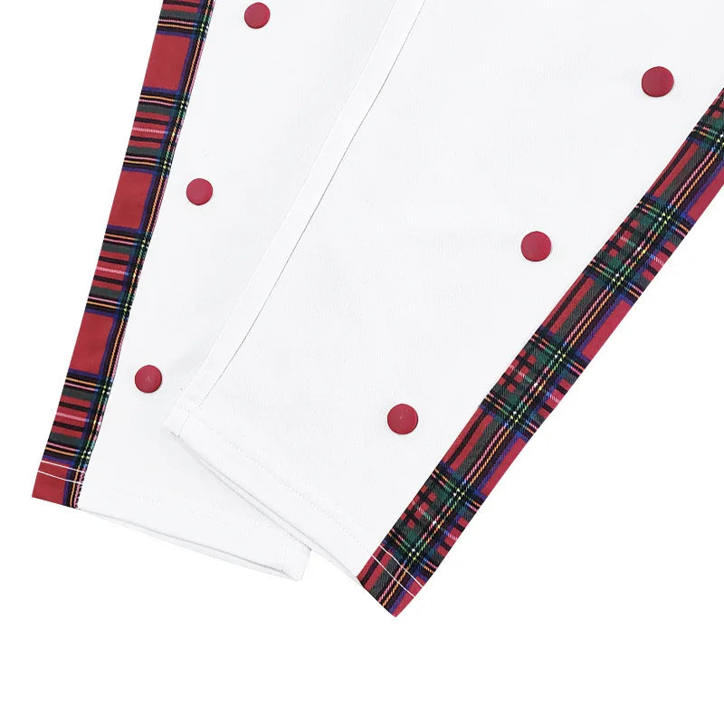 SAINTEND Tartan Snap-Button Sweatpants – Blue Oversized Streetwear Pants