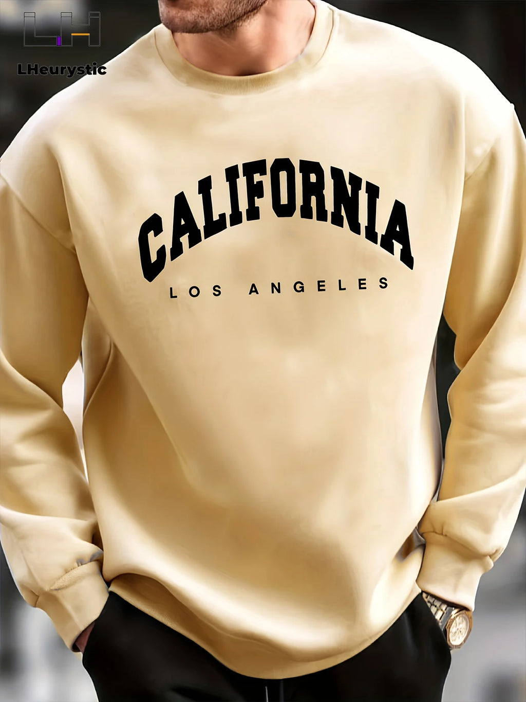 SAINTEND “California Los Angeles” Sweatshirt – Black Oversized Collegiate Streetwear