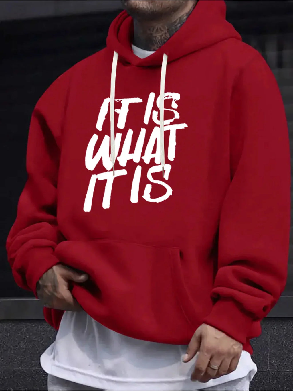 SAINTEND “It Is What It Is” Hoodie – Light Blue Oversized Motivational Streetwear