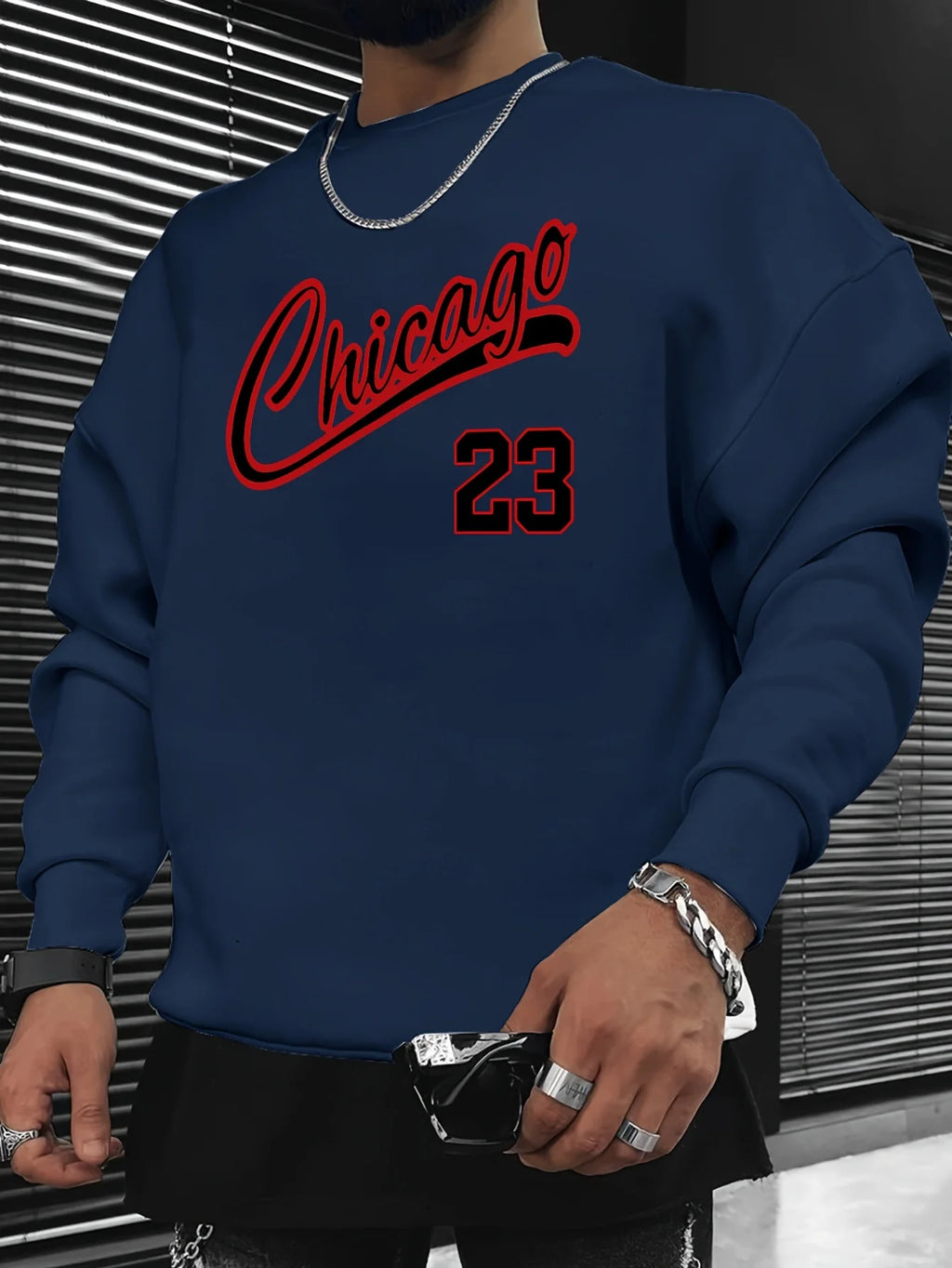 SAINTEND “Chicago 23” Sweatshirt – White Oversized Vintage Sportswear Crewneck