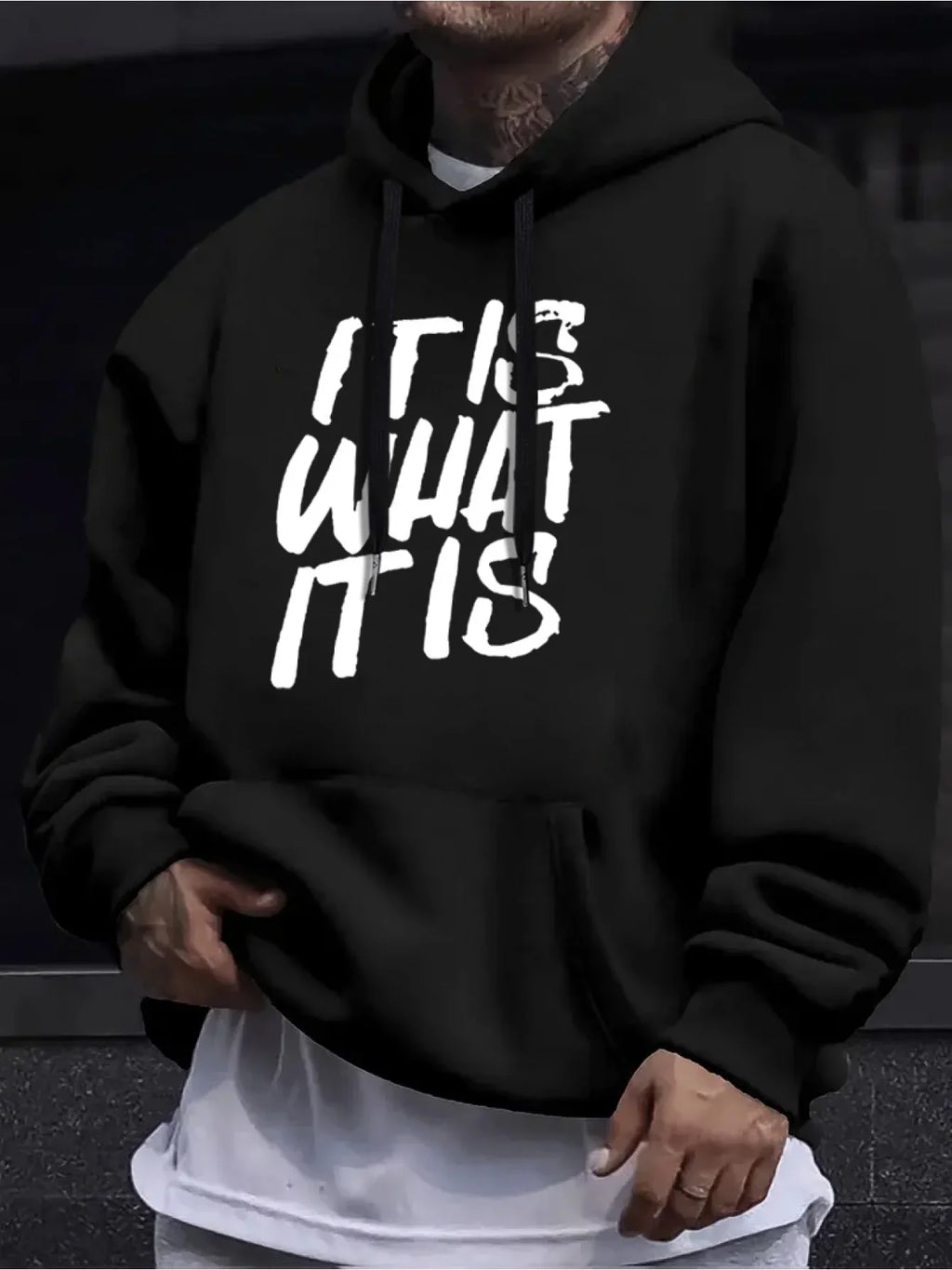 SAINTEND “It Is What It Is” Hoodie – Light Blue Oversized Motivational Streetwear
