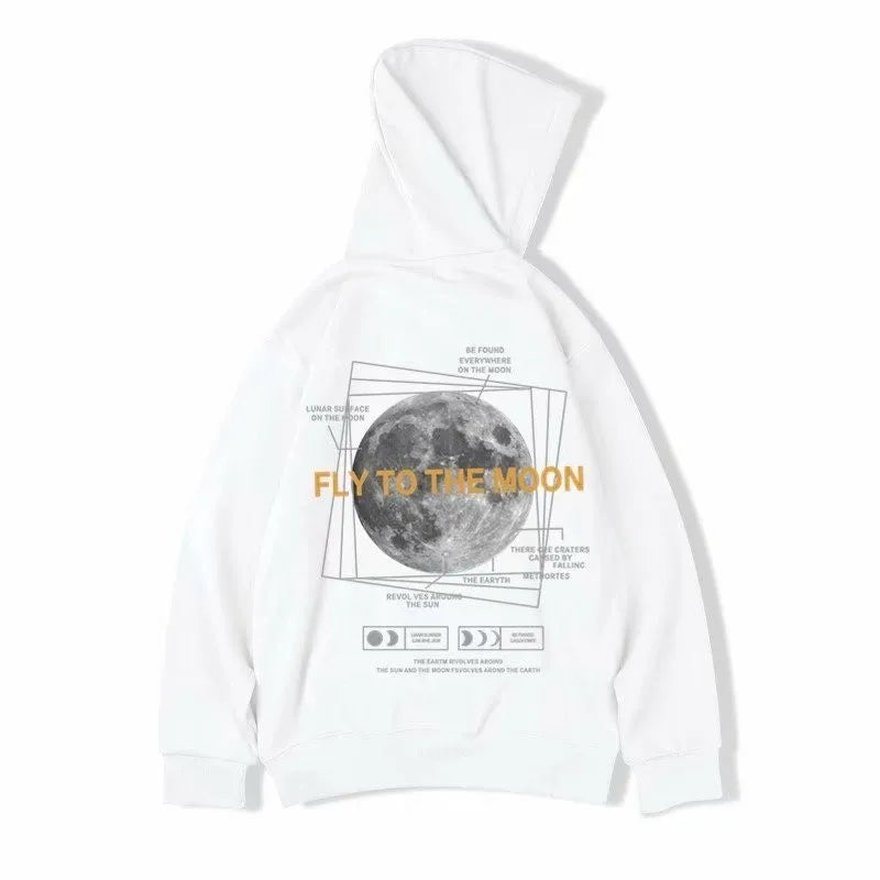 SAINTEND “Fly to the Moon” Hoodie – Black Oversized Space Graphic Streetwear