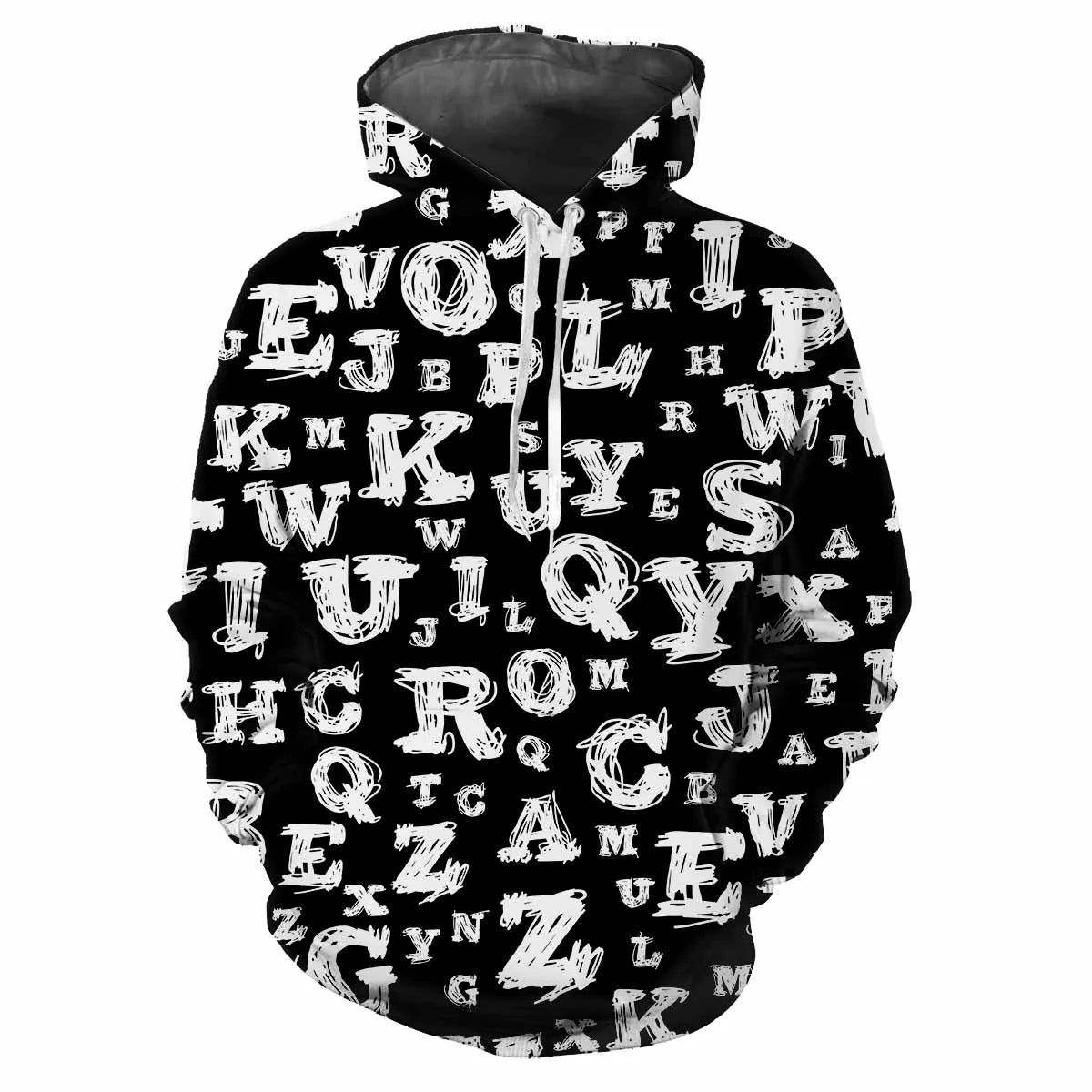 2024 Fashion Men's Hooded Printed Letter Pattern Sweatshirt Casual Long Sleeve Hooded Top Street Design Men's Sportswear