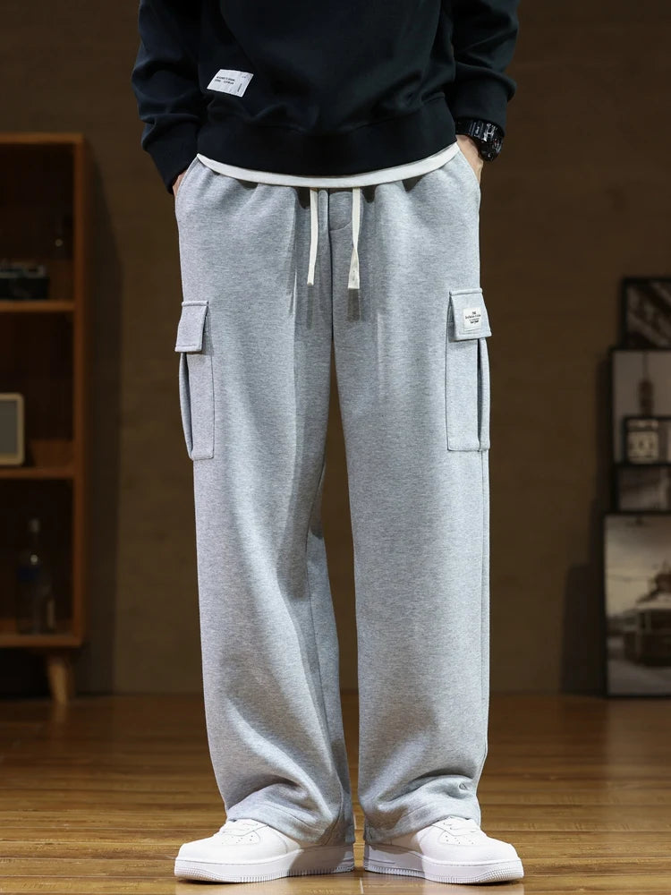 SAINTEND Urban Cargo Sweatpants – Grey (Oversized Fit)