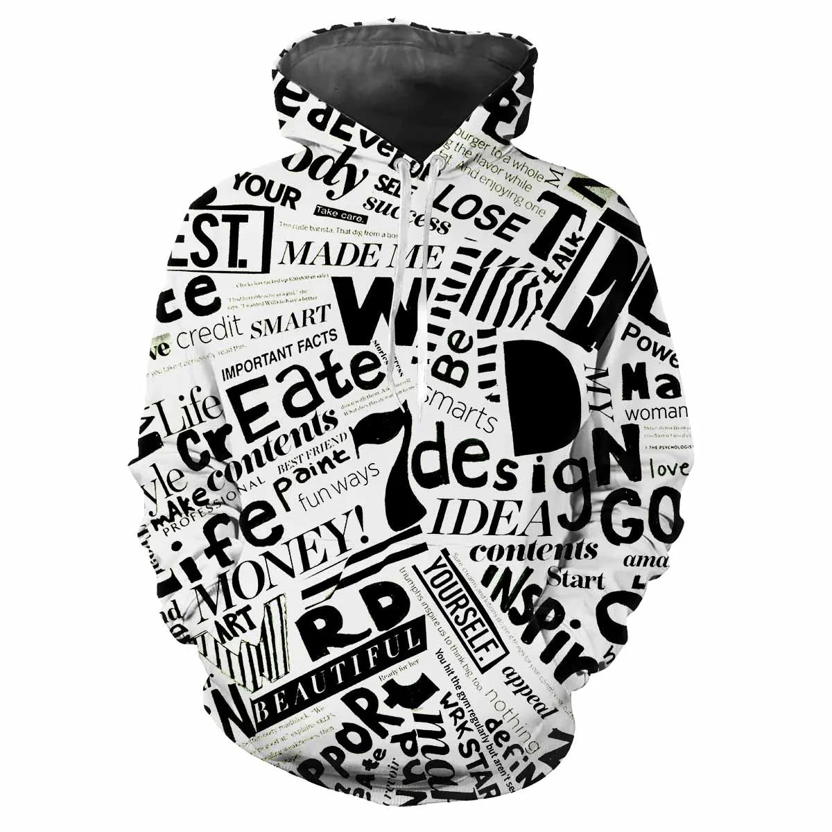 2024 Fashion Men's Hooded Printed Letter Pattern Sweatshirt Casual Long Sleeve Hooded Top Street Design Men's Sportswear