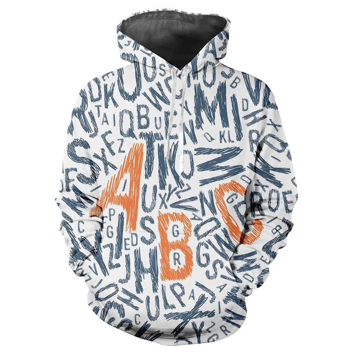 2024 Fashion Men's Hooded Printed Letter Pattern Sweatshirt Casual Long Sleeve Hooded Top Street Design Men's Sportswear