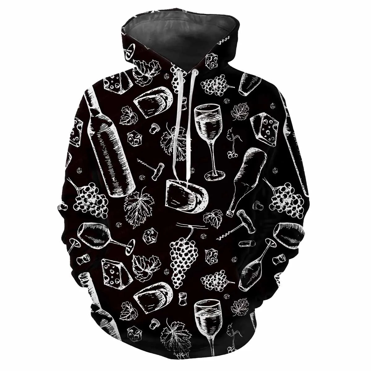 2024 Fashion Men's Hooded Printed Letter Pattern Sweatshirt Casual Long Sleeve Hooded Top Street Design Men's Sportswear