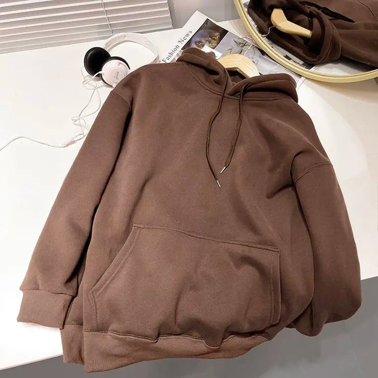 SAINTEND Essential Heavyweight Hoodie – Brown Oversized Minimal Streetwear
