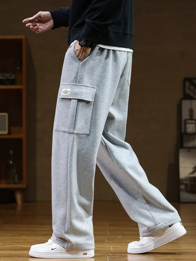 SAINTEND Urban Cargo Sweatpants – Grey (Oversized Fit)