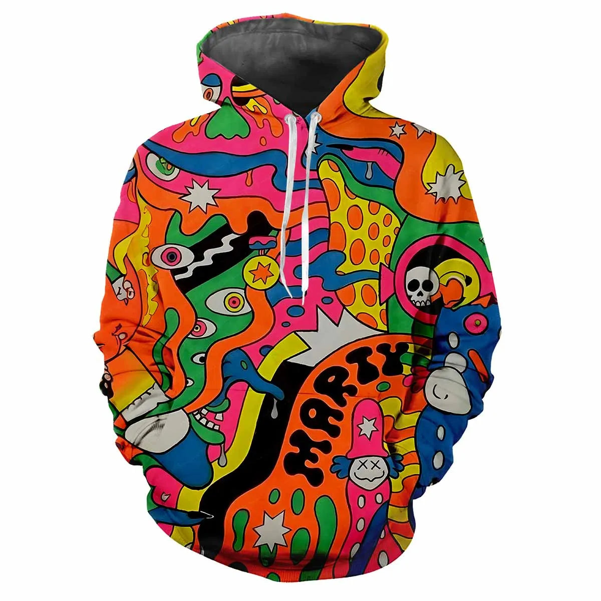 2024 Fashion Men's Hooded Printed Letter Pattern Sweatshirt Casual Long Sleeve Hooded Top Street Design Men's Sportswear