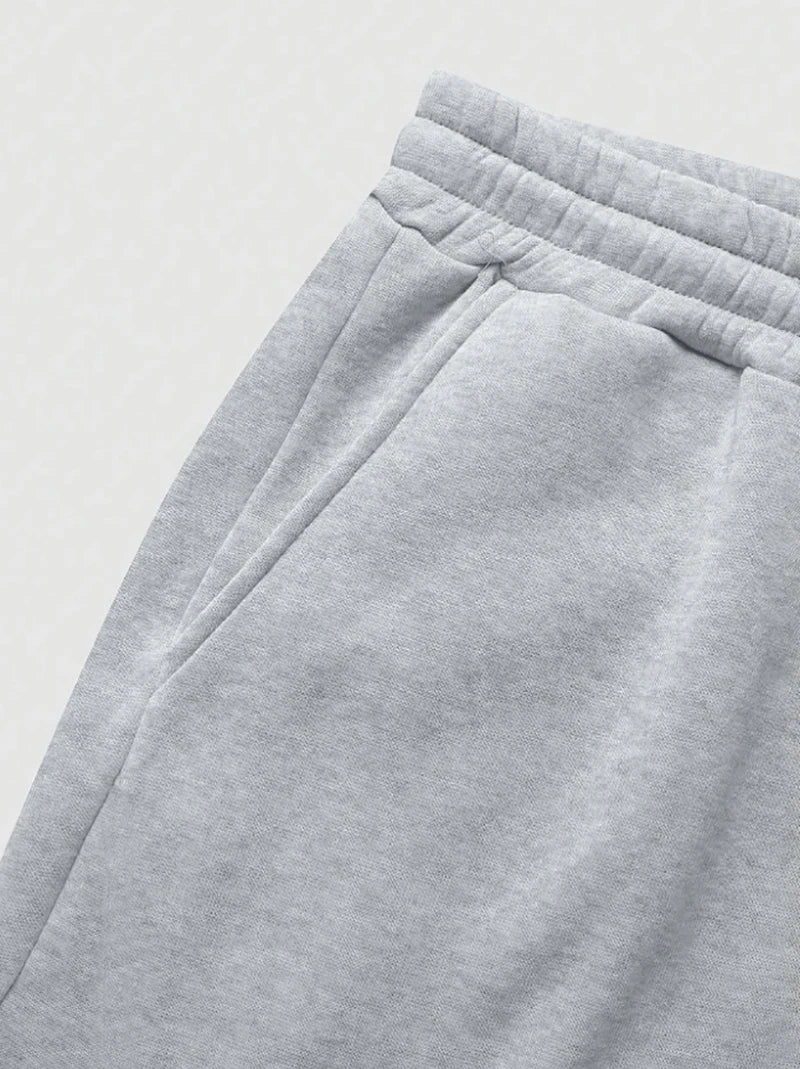 SAINTEND Double-Waist Oversized Sweatpants – Grey Wide-Leg Streetwear Pants