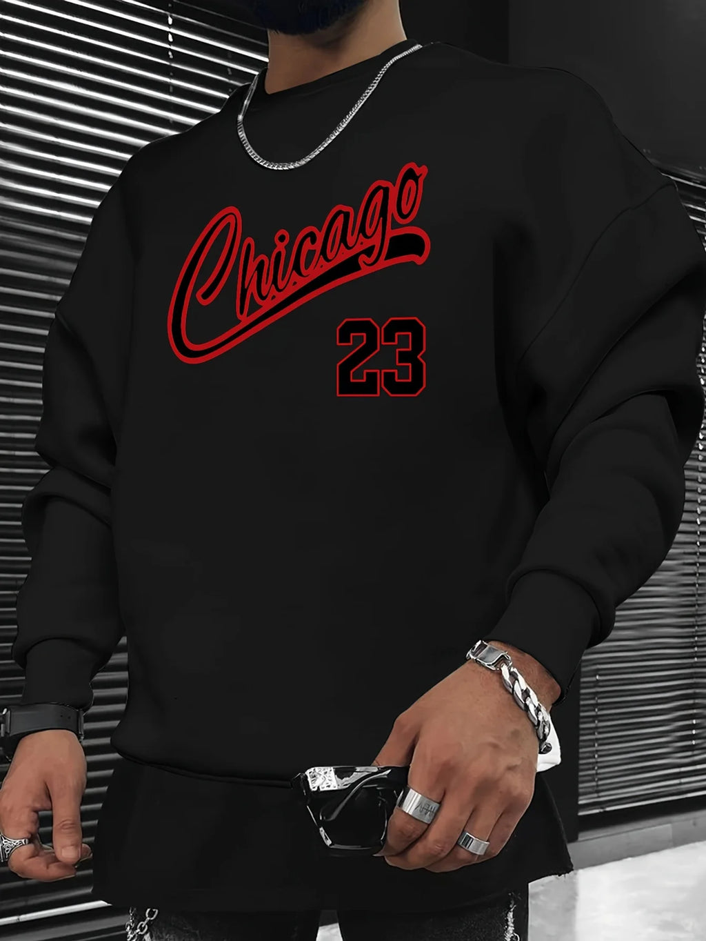 SAINTEND “Chicago 23” Sweatshirt – White Oversized Vintage Sportswear Crewneck