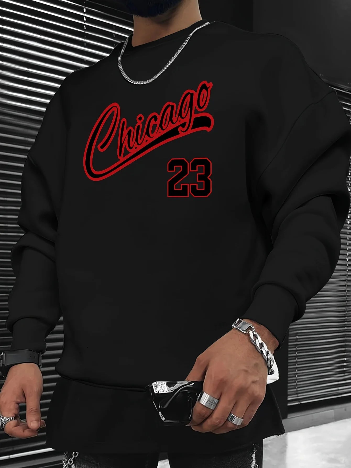 SAINTEND “Chicago 23” Sweatshirt – White Oversized Vintage Sportswear Crewneck